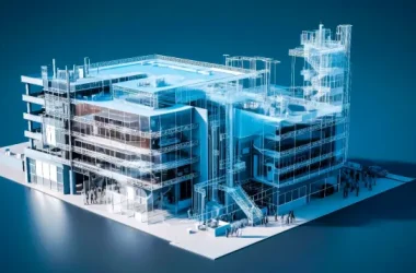Modélisation BIM – Maquette 3D d’un bâtiment Maquette numérique 3D d’un bâtiment pour modélisation BIM et coordination des données.
